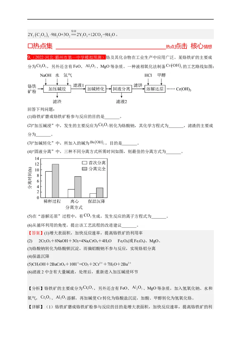 点击10『上下求索』化工流程--2023年高考化学热点&middot;重点&middot;难点（全国通用）（解析版）_05高考化学_通用版（老高考）复习资料_2023年复习资料_专项复习