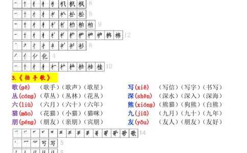 二上《生字拼音、笔顺、组词》-完整版_小学1-6年级常用的上册资源汇总_一年级上册资料