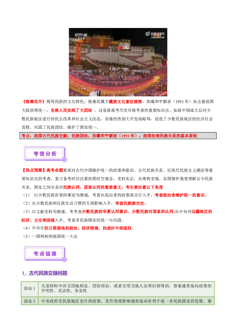 热点01历史视角下的2025年非遗春晚（讲义）（原卷版）_07高考历史_2025年新高考资料_二轮复习_上好课2025年高考历史二轮复习讲练测（新高考通用）3379861