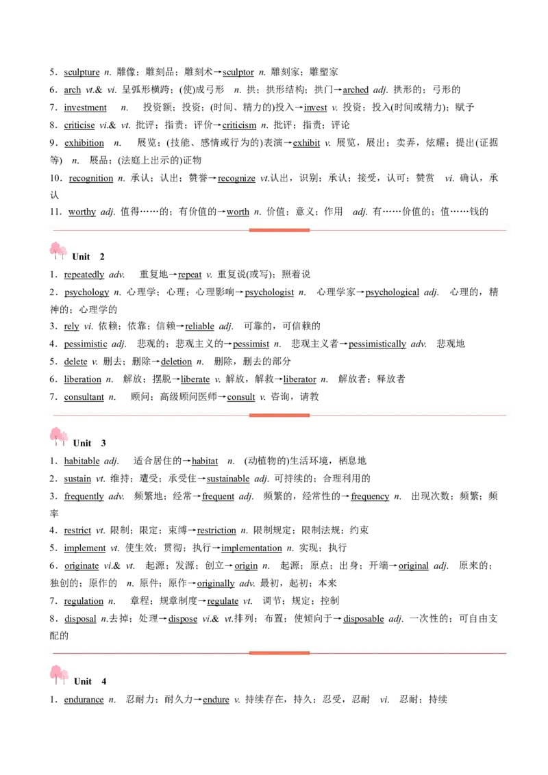 第03讲单词+短语（选择性必修三~选择性必修四）重点易考单词变形+词义辨析（讲义）（原卷版）_03高考英语_2025年新高考资料_一轮复习_词汇