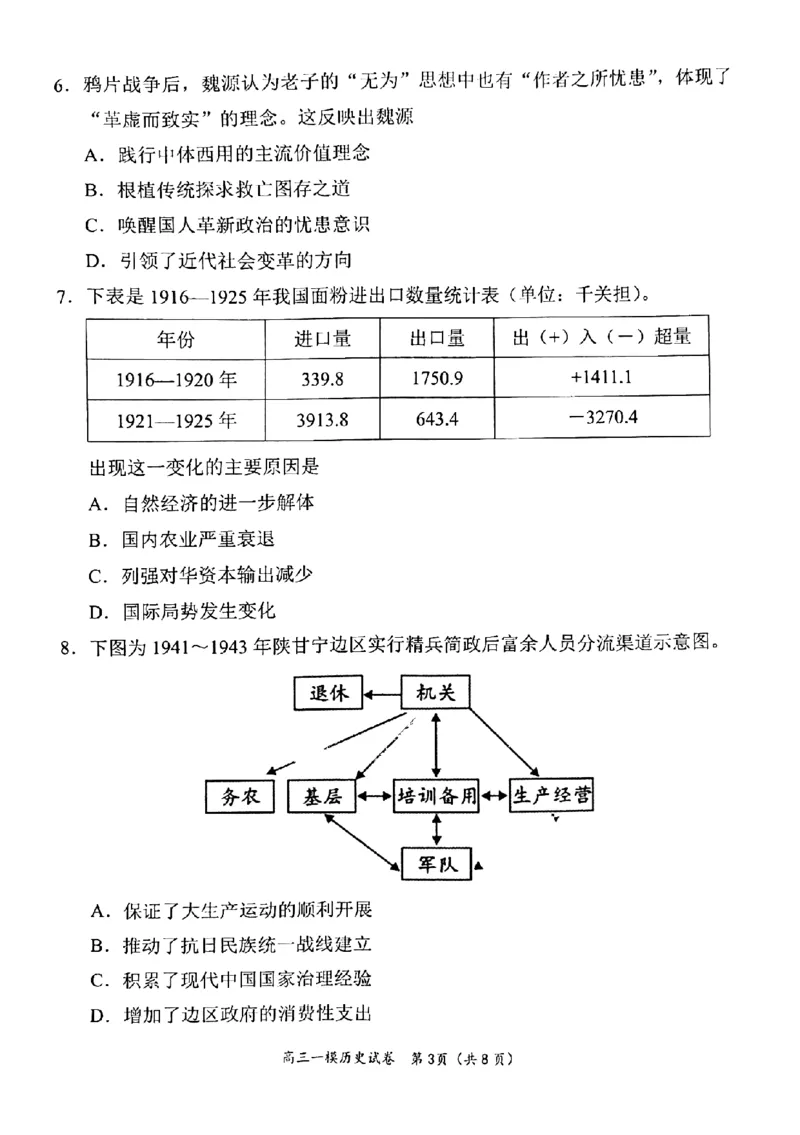 湖南省岳阳市2023界高三教学质量监测（一）历史试卷_07高考历史_历史高考模拟题_新高考_2023年_2023届湖南省岳阳市高三上学期一模历史试题_2023届湖南省岳阳市高三上学期一模历史试题