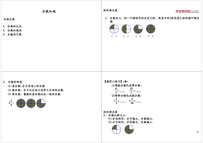 分数加减（暑期课程）_奥数专题合集_H004五年级奥数年卡竞赛班60讲张新刚mp4+pdf_第01讲分数加减（暑期课程）