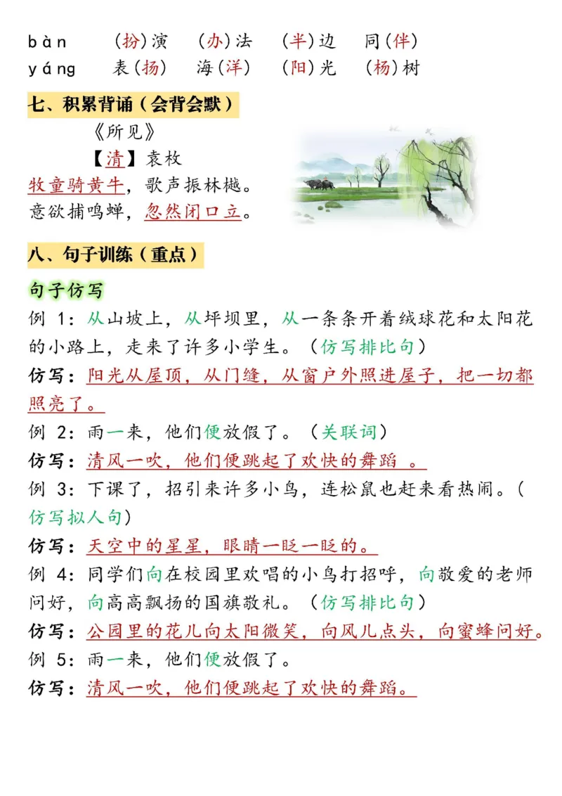 三年级上册语文八大考点总结_小学1-6年级常用的上册资源汇总_三年级上册资料(1)