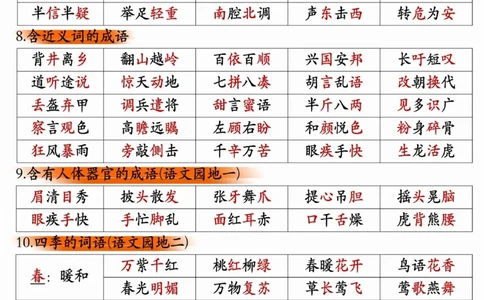 三年级上册语文期中十二大高频考点_小学1-6年级常用的上册资源汇总_三年级上册资料(1)