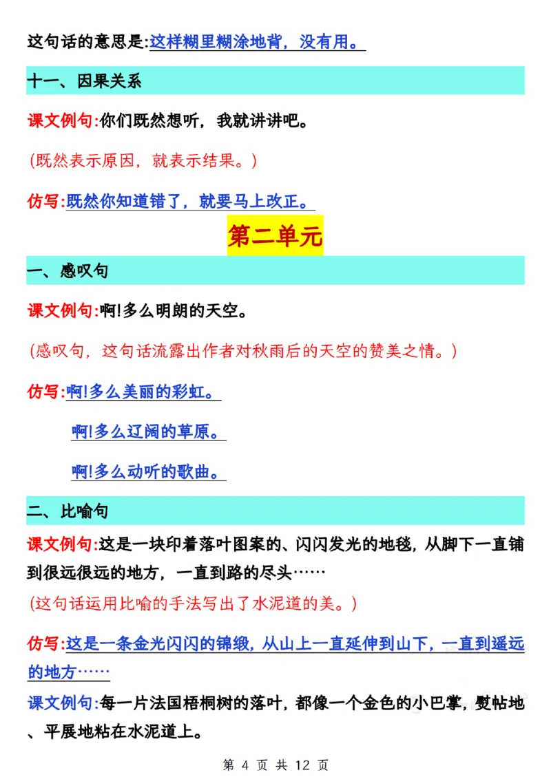 三年级上册语文仿写句子总汇(1)_小学1-6年级常用的上册资源汇总_一年级上册资料