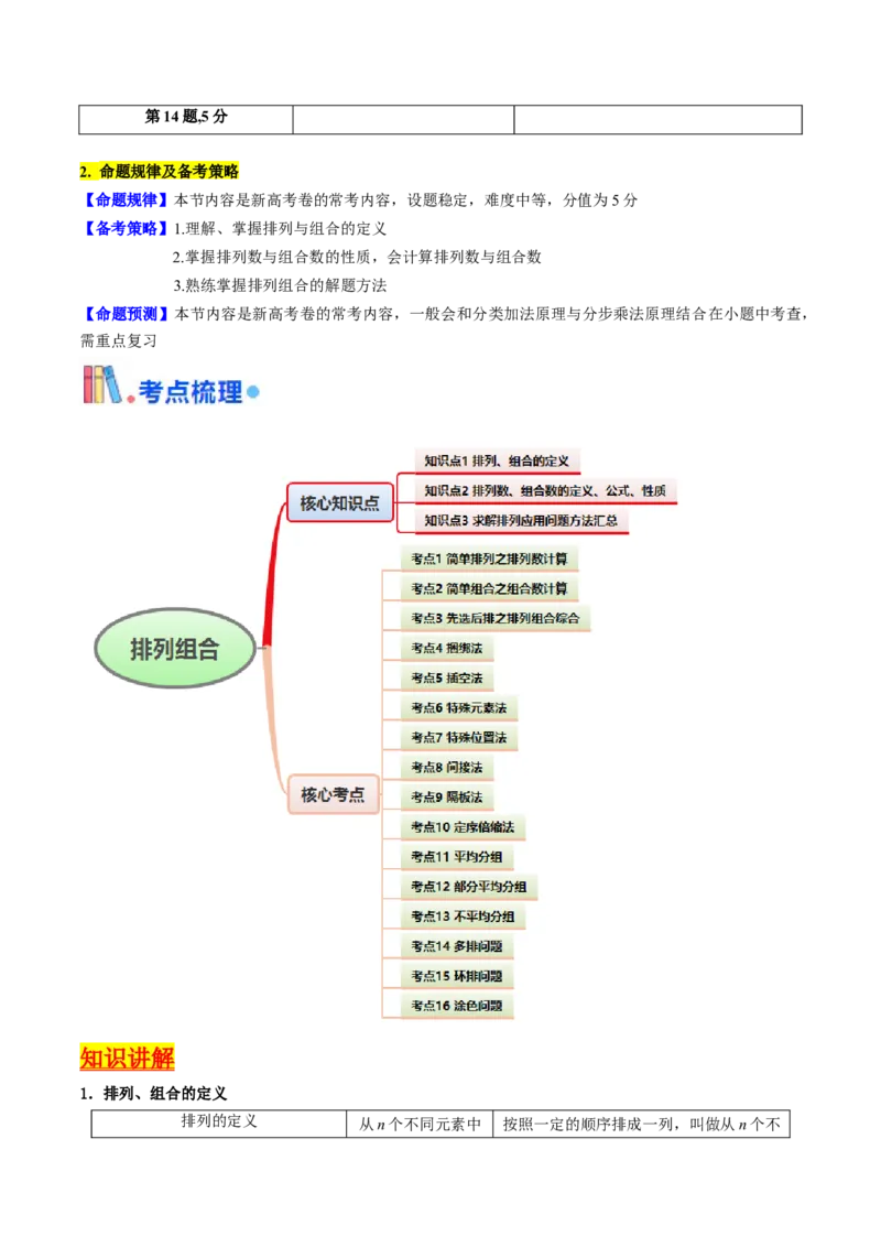 第02讲排列组合（教师版）_2025年新高考资料_一轮复习_备战2025年高考数学一轮复习考点帮_备战2025年高考数学一轮复习考点帮（新高考通用）（完结）_第二部分专项讲义