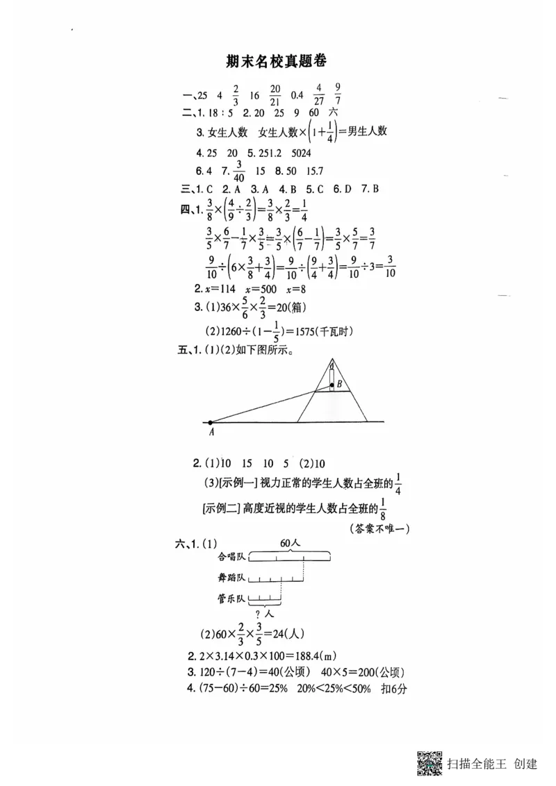 六年级期末数学北师大版_小学1-6年级常用的上册资源汇总_六年级上册资料(1)