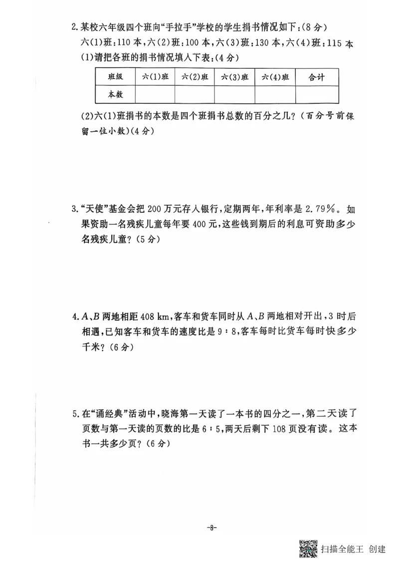 六年级期末数学北师大版_小学1-6年级常用的上册资源汇总_六年级上册资料(1)