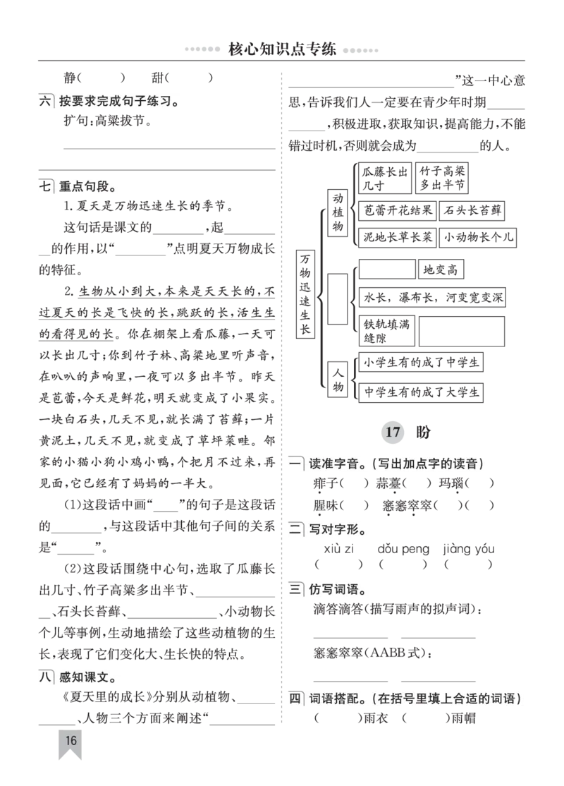 七彩课堂六语上单元核心知识点专练_25秋1-6年级语文上册课件教案_25秋统编版语文六年级上册_统编版语文六年级上册教学资源包（25秋七彩课堂）_10.期末复习_单元核心知识点专练