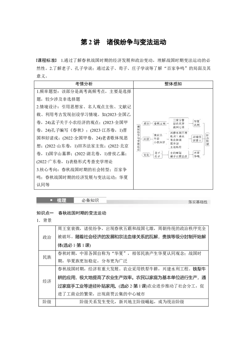 板块一　第一单元　第2讲　诸侯纷争与变法运动_07高考历史_2025年新高考资料_一轮复习_2025高考大一轮复习讲义+课件精准备考2025年新高三历史一轮复习备课课件（完结）_525