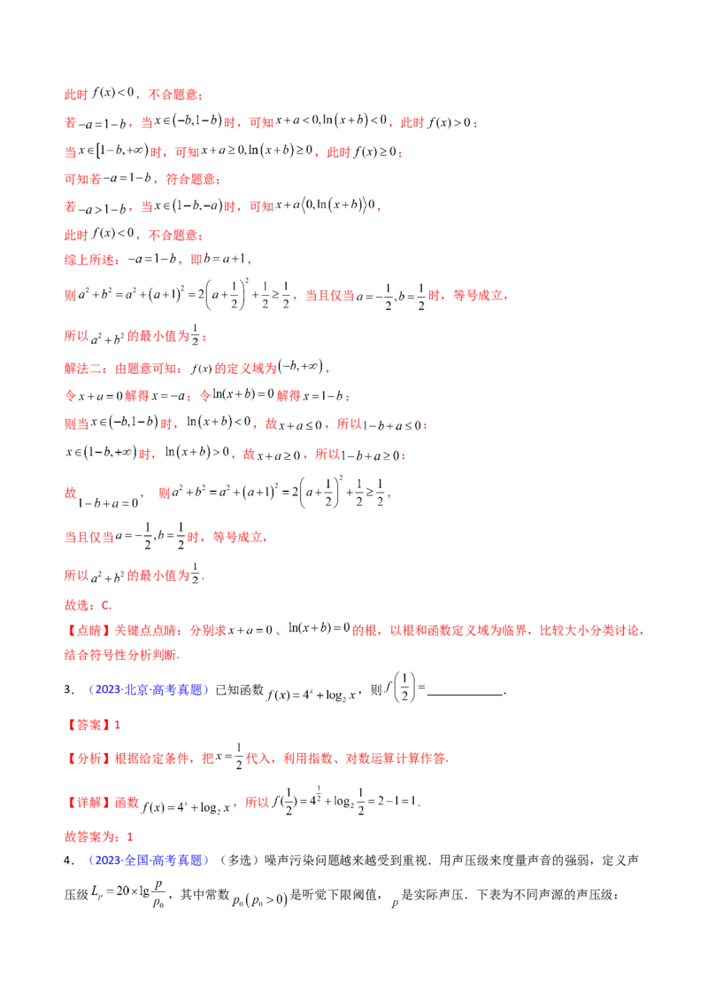 第04讲对数与对数函数（含对数型糖水不等式的应用）（教师版）_2025年新高考资料_一轮复习_备战2025年高考数学一轮复习考点帮_第二部分专项讲义_第二章函数与基本初等函数