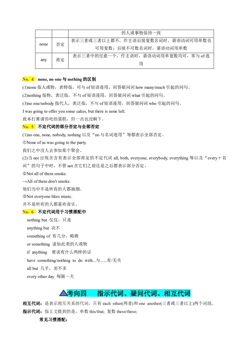 第04讲代词（讲义）-2024年高考英语一轮复习讲练测（新教材新高考）（原卷版）_03高考英语_2024年新高考资料_1.2024一轮复习_2024年高考英语一轮复习讲练测（新教材新高考）_第一-六部分
