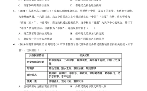 热点话题04家国情怀（原卷版）_07高考历史_2024年新高考资料_3.2024专项复习_2024年高考历史热点&middot;重点&middot;难点专练（新高考专用）