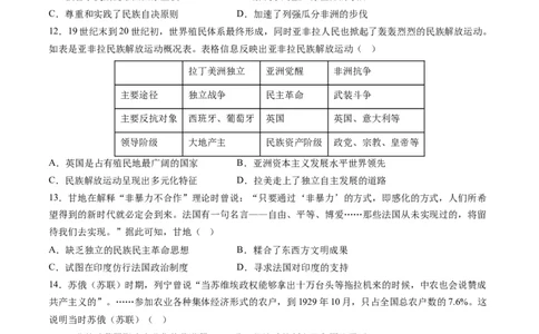 模块检测卷03世界史测试卷（原卷版）_07高考历史_新高考复习资料_2024年新高考复习资料_二轮复习资料_2024年高考历史二轮复习讲练测（新教材新高考）_配套练习