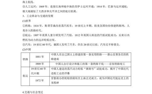 版块五　第十七单元　第62讲　交通与社会变迁_07高考历史_2025年新高考资料_一轮复习_2025高考大一轮复习讲义+课件精准备考2025年新高三历史一轮复习备课课件（完结）
