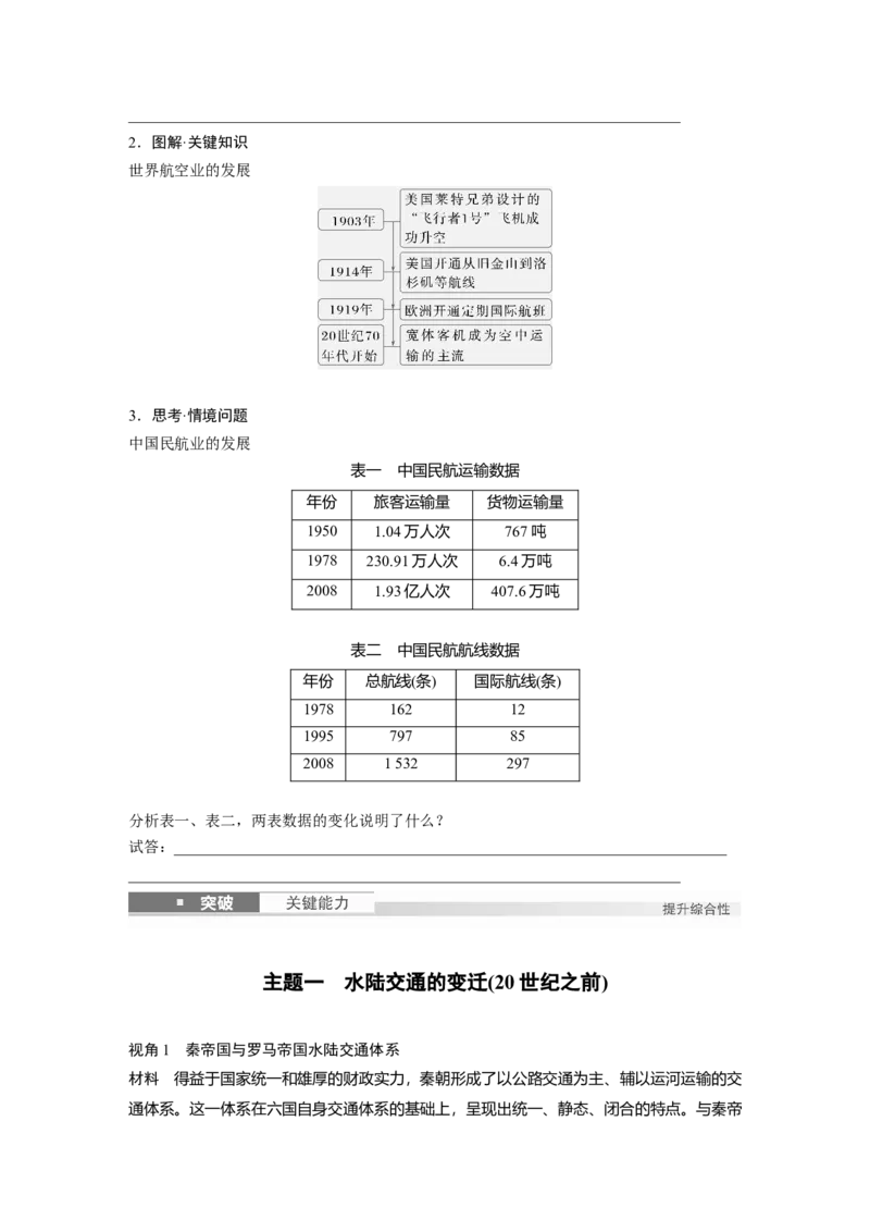 版块五　第十七单元　第62讲　交通与社会变迁_07高考历史_2025年新高考资料_一轮复习_2025高考大一轮复习讲义+课件精准备考2025年新高三历史一轮复习备课课件（完结）