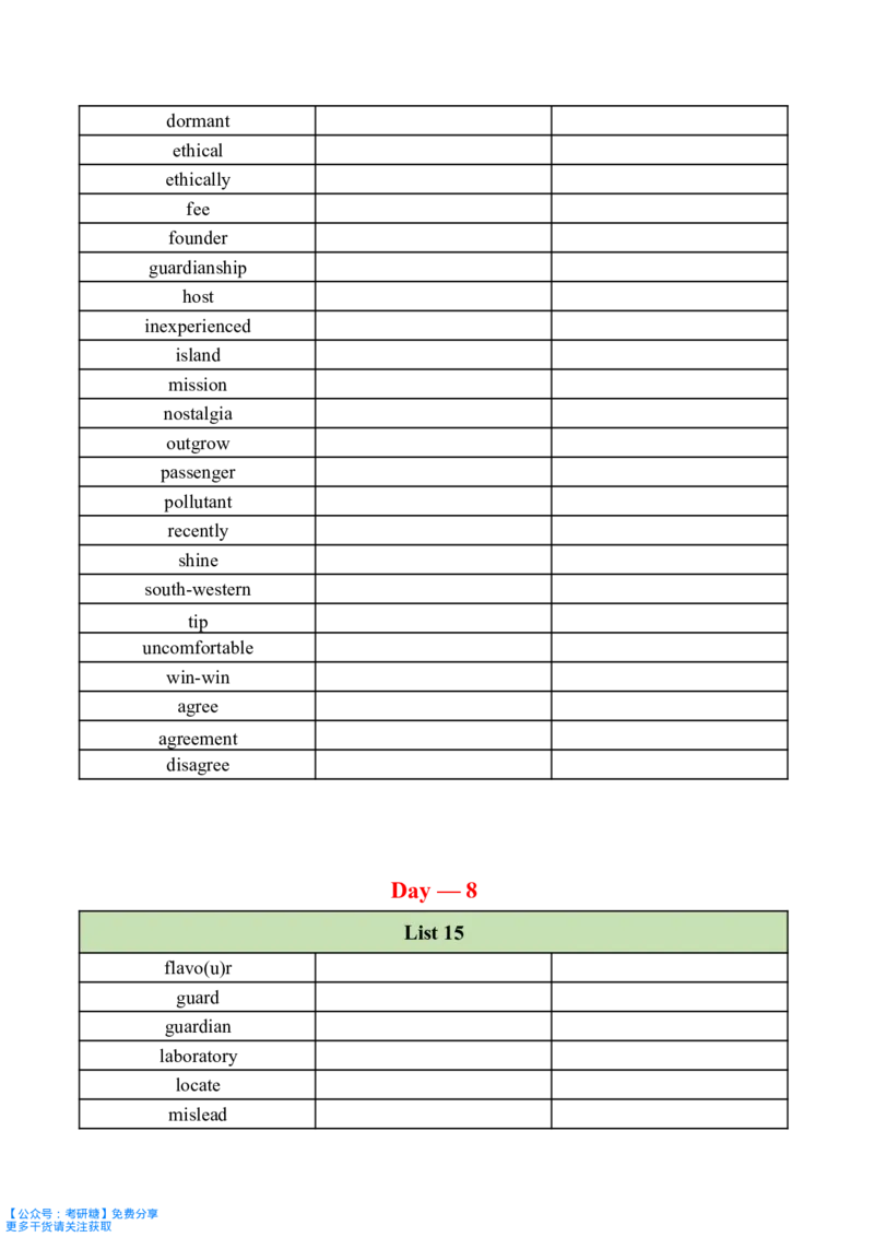 十天搞定考研单词默写本_27考研真题_考研英语一、二真题+解析（1994-2026）_考研词汇默写本合集