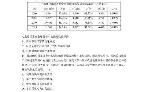 板块四　第十五单元　训练47世界殖民体系的瓦解与新兴国家的发展_07高考历史_2025年新高考资料_一轮复习_2025高考大一轮复习历史（人教版）_学生用书Word版文档全书