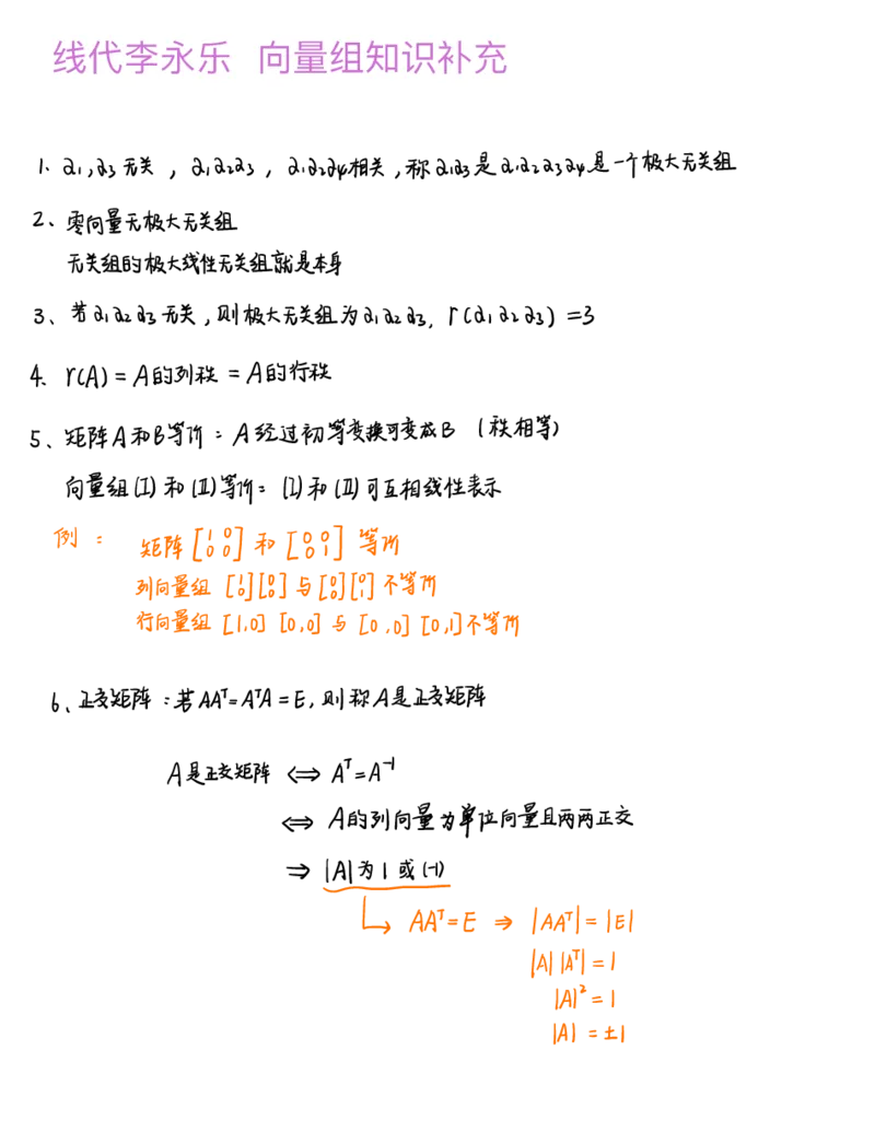 李永乐线代白底版_27考研真题_考研数学一、二、三历年真题+考研数学资料（1994-2026）_考研数学高分笔记_线代笔记