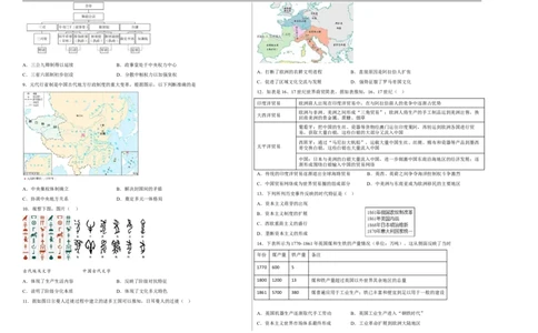 浙江省舟山市舟山中学2022-2023学年高三上学期1月首考历史试卷（三）_07高考历史_历史高考模拟题_新高考_2023年