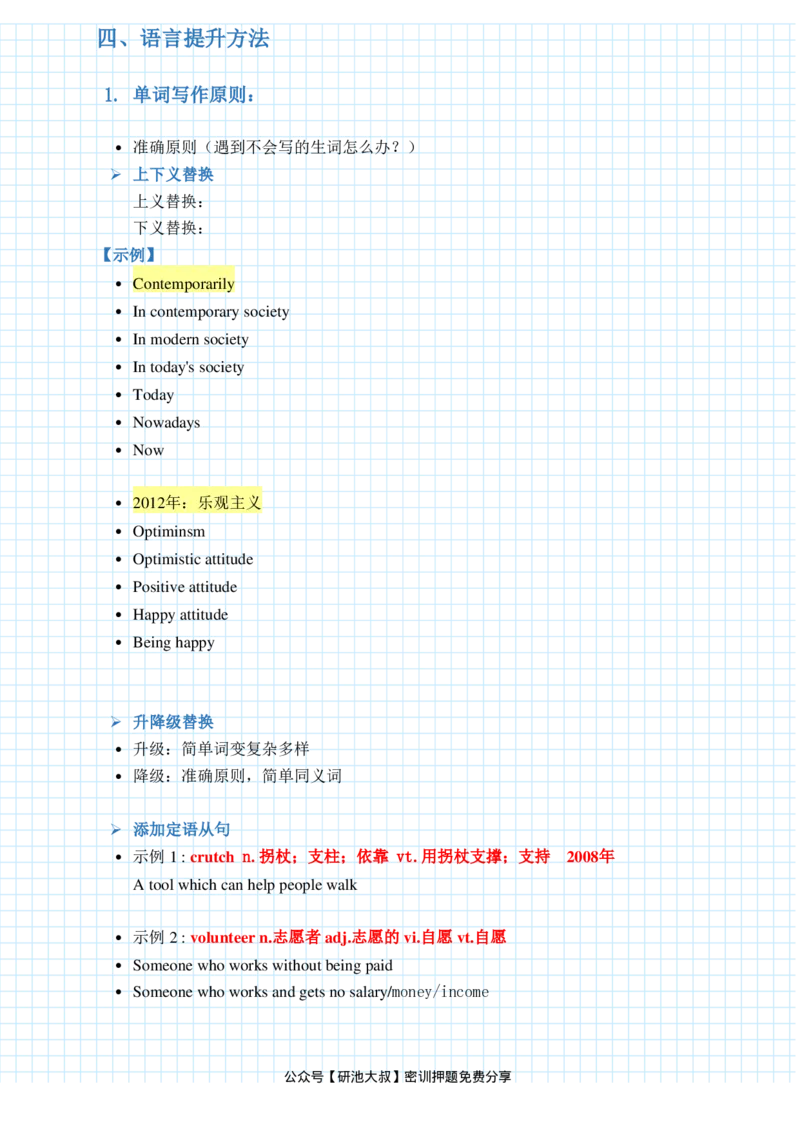潘赟冲刺写作笔记_27考研真题_考研英语一、二真题+解析（1994-2026）_考研作文模版大全_潘赟写作冲刺笔记