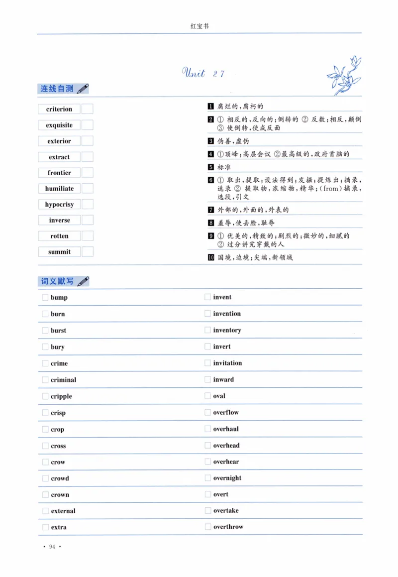 04-词汇连线自测本_27考研真题_考研英语一、二真题+解析（1994-2026）_03.红宝书_27考研《红宝书》(含附册，6本全）