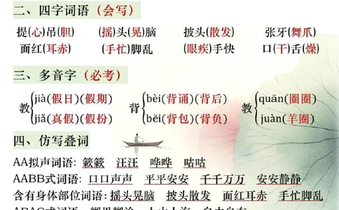 三年级语文上册期中复习知识点归纳_小学1-6年级常用的上册资源汇总_三年级上册资料(1)