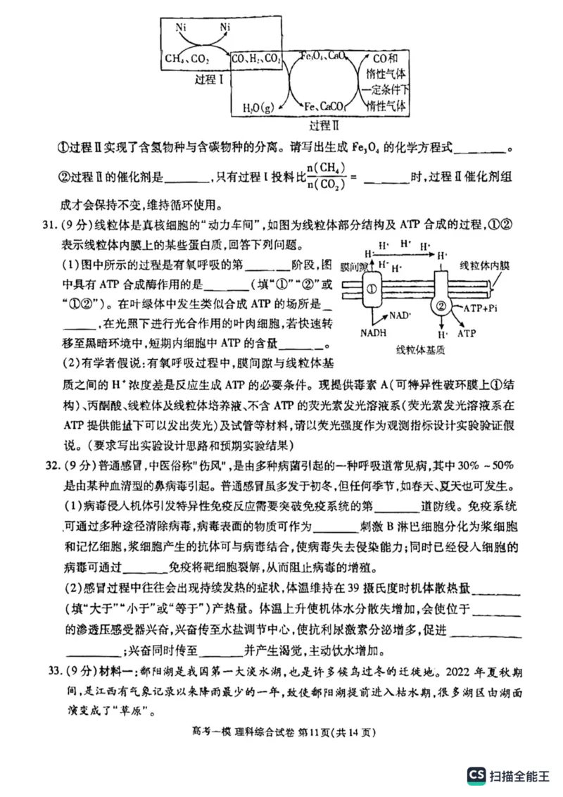 理综高三上学期模拟考试_05高考化学_高考模拟题_全国课标版_江西省九江市2023年第一次高考模拟统一考试理综_江西省九江市2023年第一次高考模拟统一考试理综
