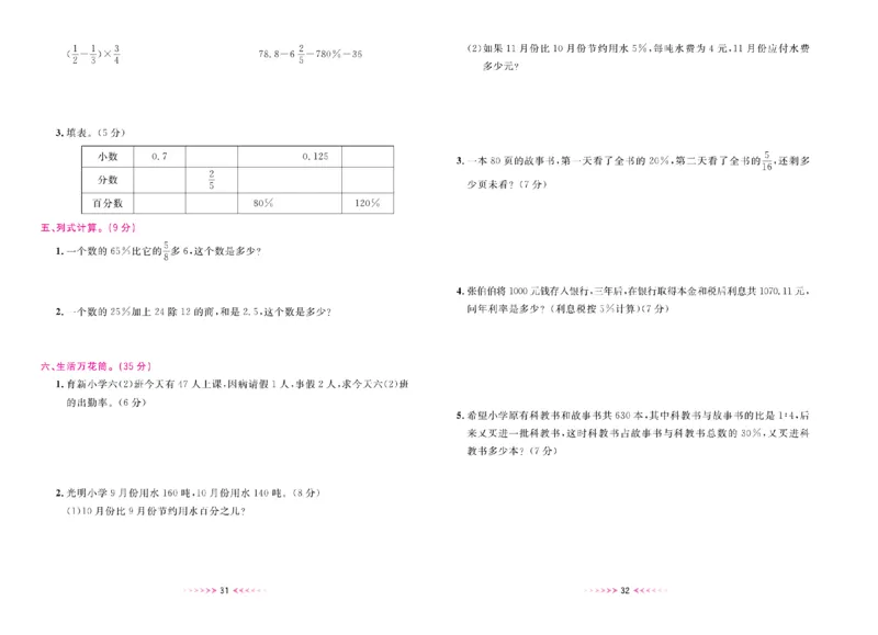 一本好卷人教版数学6上册(1)_小学1-6年级常用的上册资源汇总_六年级上册资料(1)