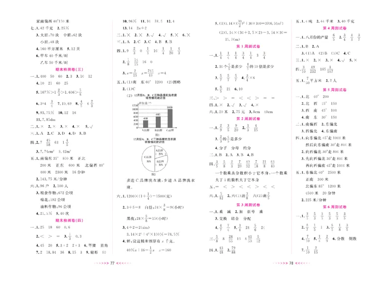 一本好卷人教版数学6上册(1)_小学1-6年级常用的上册资源汇总_六年级上册资料(1)