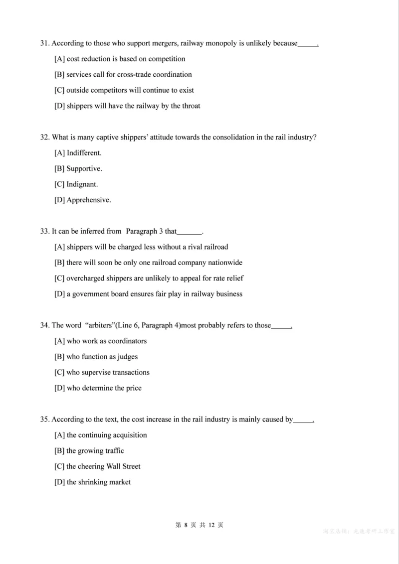 2003年考研英语真题（可复制、可搜索）_考研真题_x_英语一真题+解析［80-25］_英语一1980-2009真题及解析_1998-2009考研英语真题（PDF)
