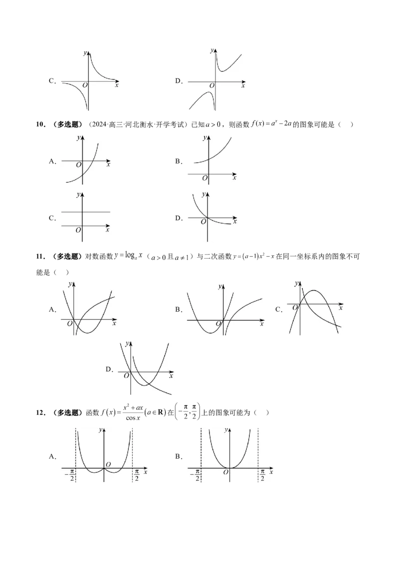 第06讲函数的图象（九大题型）（练习）（原卷版）_02高考数学_新高考复习资料_2025年新高考复习_2025年高考数学一轮复习讲练测（新教材新高考，含2024高考真题）