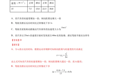 1.3：运动图像和三类典型问题（练）--2023年高考物理一轮复习讲练测（全国通用）（解析版）_04高考物理_通用版（老高考）复习资料_2023年复习资料_一轮复习