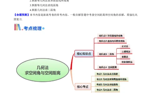 第06讲几何法求空间角与空间距离（学生版）_2025年新高考资料_一轮复习_备战2025年高考数学一轮复习考点帮_备战2025年高考数学一轮复习考点帮（新高考通用）（完结）_第二部分专项讲义