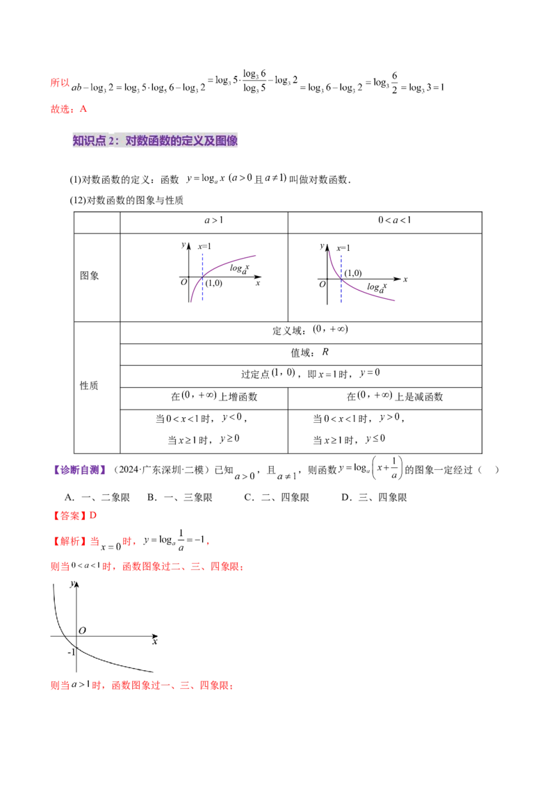 第05讲对数与对数函数（八大题型）（讲义）（解析版）_02高考数学_2025年新高考资料_一轮复习_2025年高考数学一轮复习讲练测（新教材新高考，含2024高考真题）