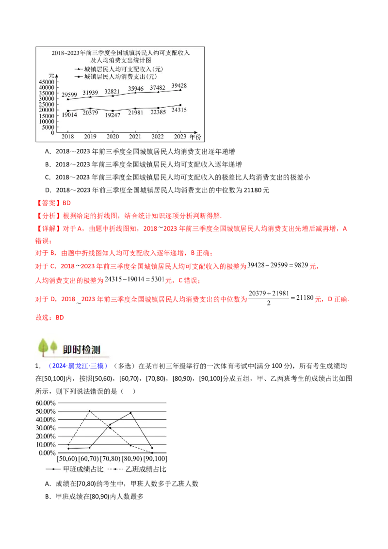 第09讲统计与统计案例（教师版）_02高考数学_2025年新高考资料_一轮复习_备战2025年高考数学一轮复习考点帮_备战2025年高考数学一轮复习考点帮（新高考通用）（完结）