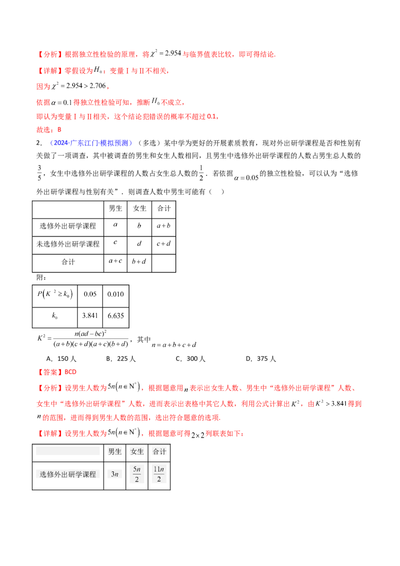 第09讲统计与统计案例（教师版）_02高考数学_2025年新高考资料_一轮复习_备战2025年高考数学一轮复习考点帮_备战2025年高考数学一轮复习考点帮（新高考通用）（完结）