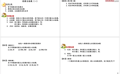 因数与倍数（一）_奥数专题合集_H004五年级奥数年卡竞赛班60讲张新刚mp4+pdf_第23讲因数与倍数（一）