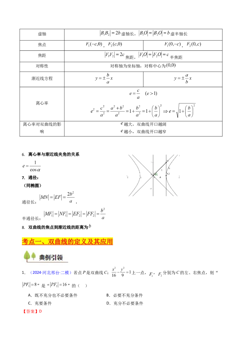 第05讲双曲线方程及其性质（教师版）_2025年新高考资料_一轮复习_备战2025年高考数学一轮复习考点帮_备战2025年高考数学一轮复习考点帮（新高考通用）（完结）_第二部分专项讲义