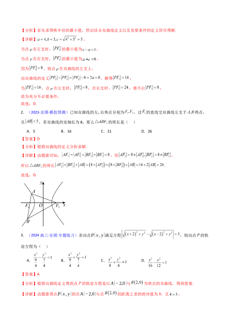 第05讲双曲线方程及其性质（教师版）_2025年新高考资料_一轮复习_备战2025年高考数学一轮复习考点帮_备战2025年高考数学一轮复习考点帮（新高考通用）（完结）_第二部分专项讲义