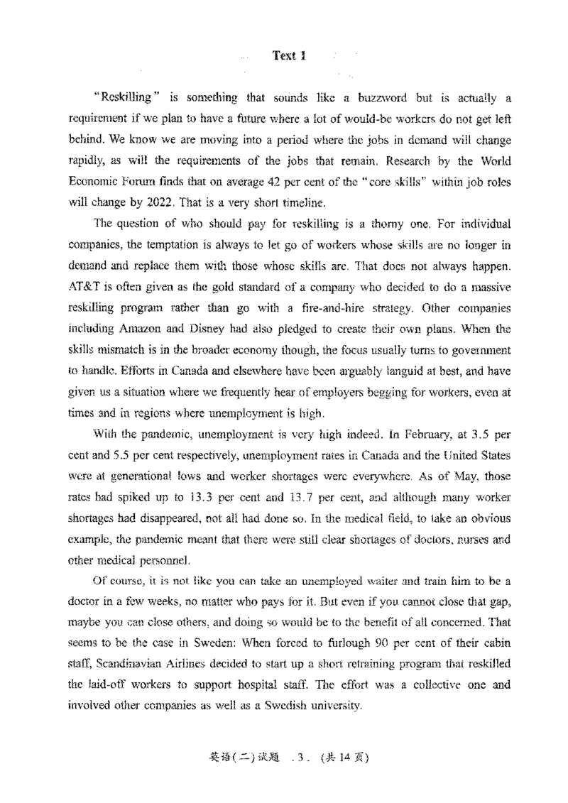 2021年考研英语二真题_考研英语+作文模板_2.1980-2025考研英二真题+解析_03、2010-2024年考研英语真题+解析_2010-2024年考研英语二真题