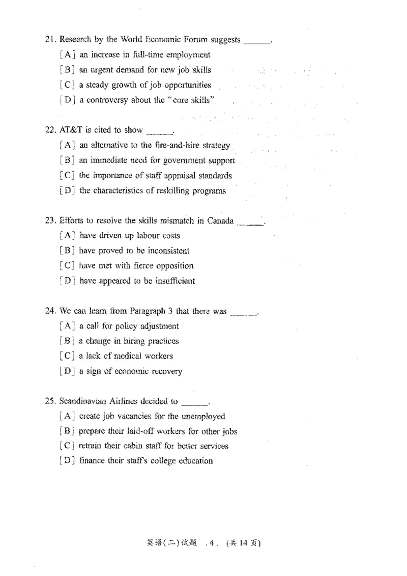 2021年考研英语二真题_考研英语+作文模板_2.1980-2025考研英二真题+解析_03、2010-2024年考研英语真题+解析_2010-2024年考研英语二真题