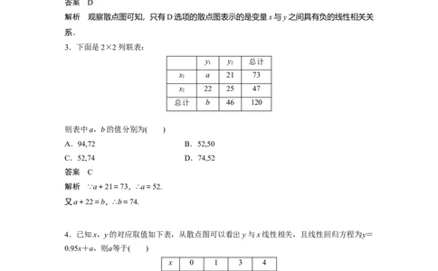 2022届高考数学一轮复习(新高考版)第9章&sect;9.2　变量间的相关关系、统计案例_新高考复习资料_2022年新高考资料_2022年一轮复习各版本_1.新高考2022年高考数学一轮复习
