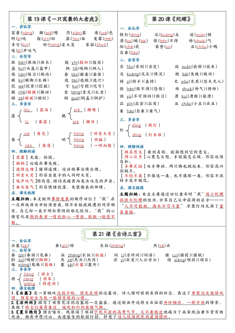 四年级彩色课课贴(1)_小学1-6年级常用的上册资源汇总_四年级上册资料(1)