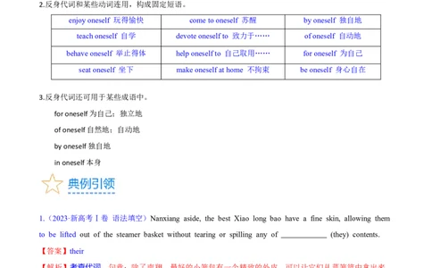 第09讲代词（核心考点精讲精练）(解析版)-备战2024年高考英语一轮复习考点帮（全国通用）_03高考英语_通用版（老高考）复习资料_2024年复习资料_第二部分语法