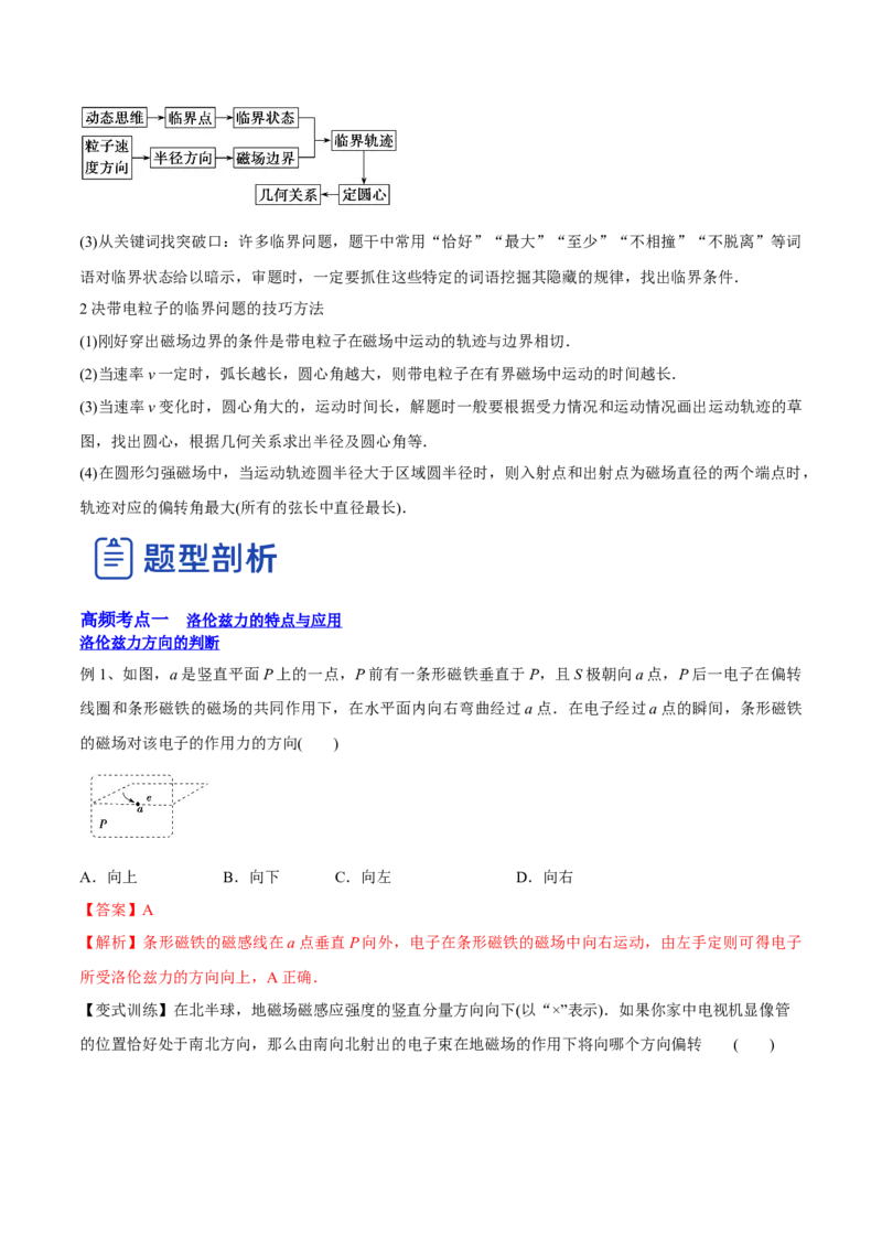 10.2磁场对运动电荷的作用（讲）--2023年高考物理一轮复习讲练测（全国通用）（解析版）_04高考物理_通用版（老高考）复习资料_2023年复习资料_一轮复习