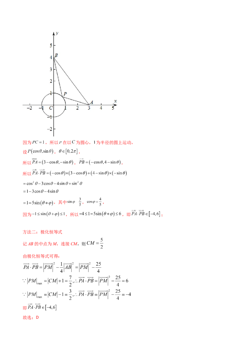 第05讲平面向量之极化恒等式（高阶拓展、竞赛适用）（教师版）_02高考数学_2025年新高考资料_一轮复习_备战2025年高考数学一轮复习考点帮_第二部分专项讲义