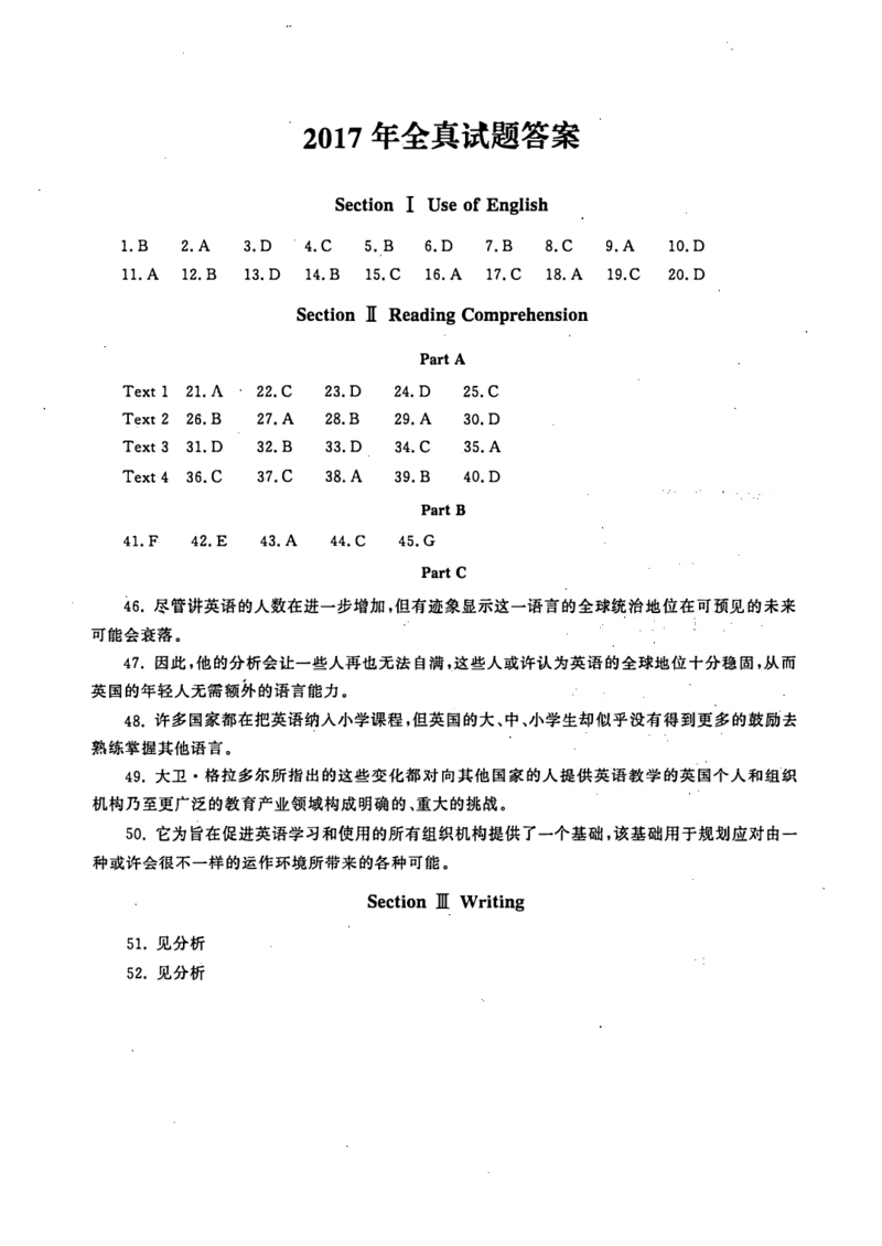 英语一真题答案速查2010-2024_考研真题_x_英语一真题+解析［80-25］_英语一2010-2024真题及解析