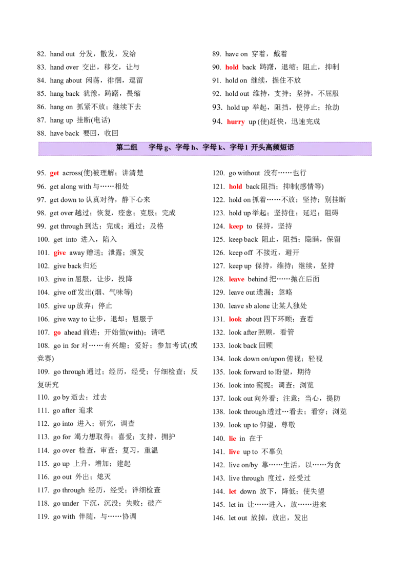 第05讲完形填空高频短语分类+完形填空高频词分类背诵+检测-（讲义）（背诵版）_03高考英语_新高考复习资料_2025年新高考复习_词汇