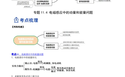 11.4电磁感应中的动量和能量问题（讲）--2023年高考物理一轮复习讲练测（全国通用）（原卷版）_04高考物理_通用版（老高考）复习资料_2023年复习资料_一轮复习